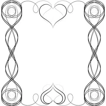 Postcard frame heart Stock Illustration