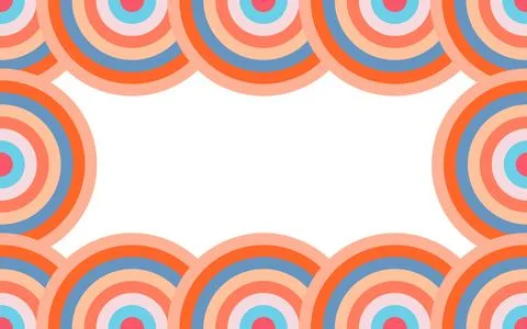 Postcard framed with colored circles and white space for text. Vector.	 Stock Illustration
