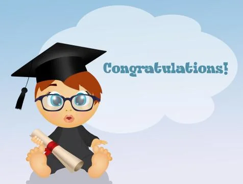 Postcard for graduation Stock Illustration