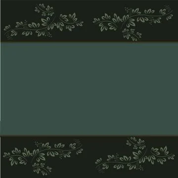 Postcard with graphic leaves Stock Illustration