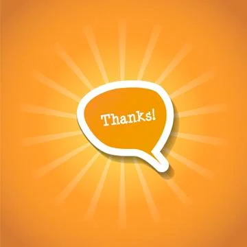 Postcard gratitude with the orange rays of the Stock Illustration