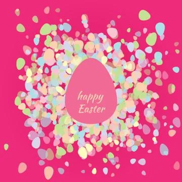 Postcard happy Easter egg Stock Illustration