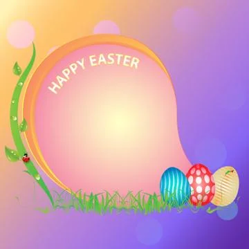 Postcard Happy Easter Stock Illustration