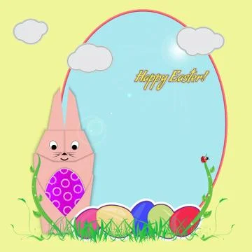 Postcard Happy Easter Stock Illustration