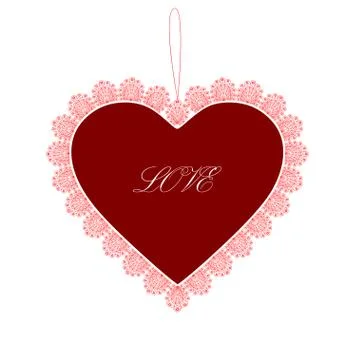 Postcard with heart Stock Illustration