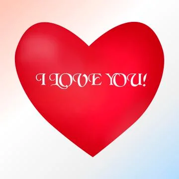 Postcard with a heart on a light background with a Declaration o Stock Illustration