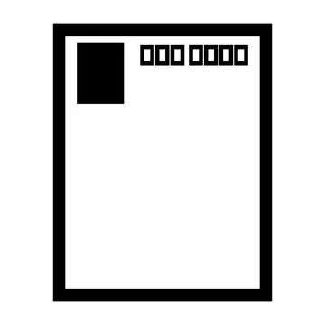 Postcard icon. Japanese postcard. Vector. Stock Illustration