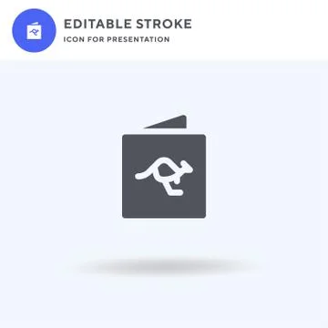 Postcard icon vector, filled flat sign, solid pictogram isolated on white, lo Stock Illustration