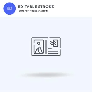 Postcard icon vector, filled flat sign, solid pictogram isolated on white, logo Stock Illustration