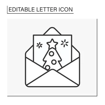 Postcard line icon Stock Illustration