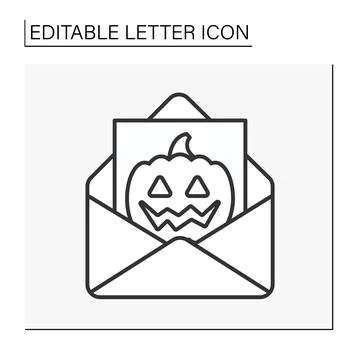 Postcard line icon Stock Illustration