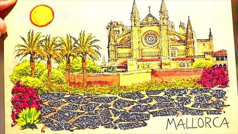 Postcard of Mallorca, Spain Stock Footage 191678819