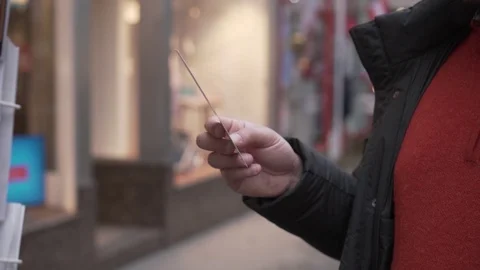 Postcard in man's hands Stock Footage 123280037