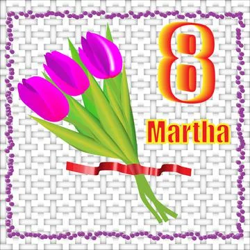 Postcard March 8. Stock Illustration