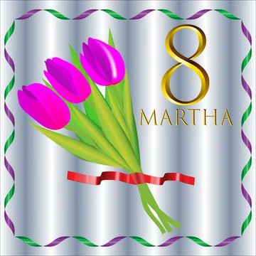 Postcard March 8. Stock Illustration