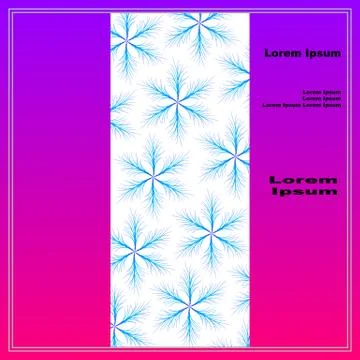 Postcard with ornamental rectangle of six-pointed stars Stock Illustration