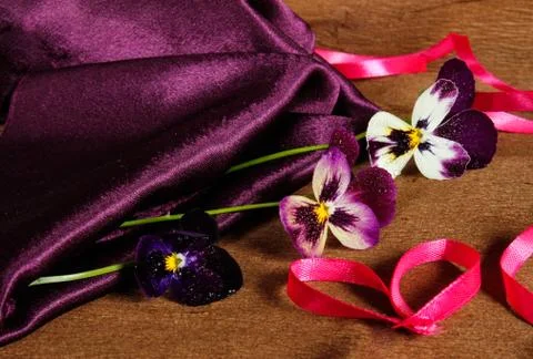 Postcard from pansies Stock Photos