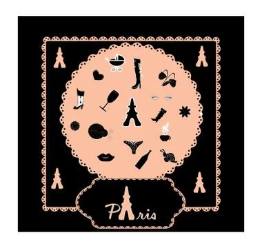 Postcard paris vector Stock Illustration