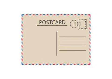 Postcard retro vector icon isolated on white background Stock Illustration
