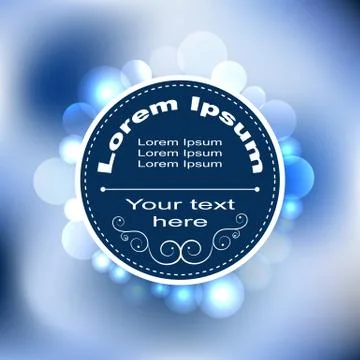 Postcard with round circle and openwork on light blue background with bubbles Illustrazione stock