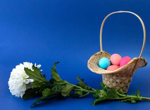 Postcard template for Easter banner with a place for an inscription Stock Photos