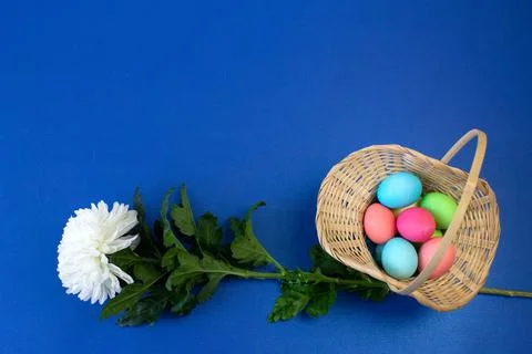 Postcard template for Easter banner with a place for an inscription Stock Photos