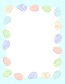 Postcard template with Easter eggs in pastel colors. Printable stationary moc Illustrazione stock