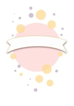 Postcard template, white circle, cartoon style, congratulation, for women, be Stock Illustration