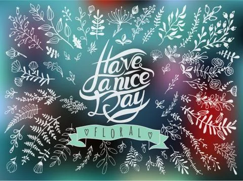 Postcard with text have a nice day Stock Illustration