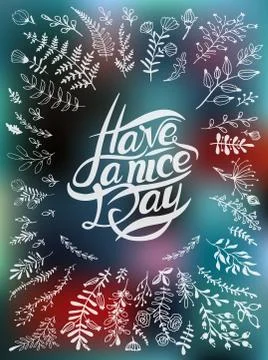 Postcard with text have a nice day Stock Illustration