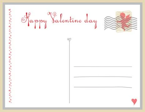 Postcard on Valentine's day. Stock Illustration