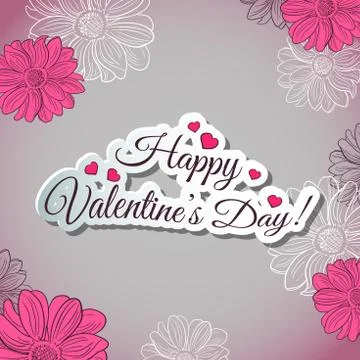 Postcard For Valentines Day Stock Illustration