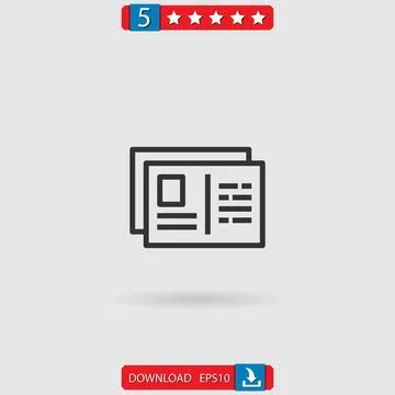 Postcard vector icon Stock Illustration