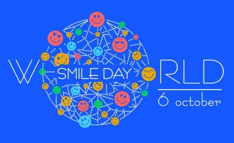 Postcard World Smile Day Stock Illustration