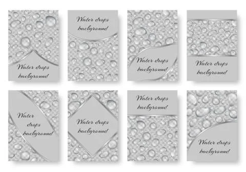 Postcards with drops of water Stock Illustration