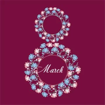 For postcards from March 8. Beautiful composition of flowers. Stock Illustration