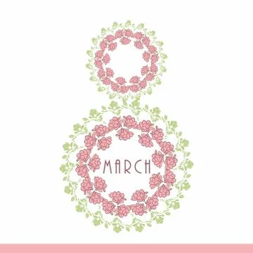 For postcards from March 8. Beautiful composition of flowers. Stock Illustration
