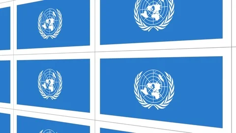 Postcards with United Nations flag Stock Footage 72394438