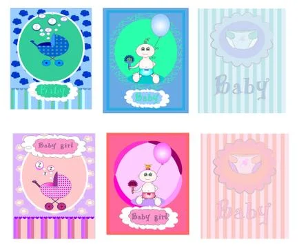 Postcards vector Stock Illustration