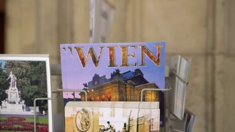 Postcards vienna macro Stock Footage 122989483
