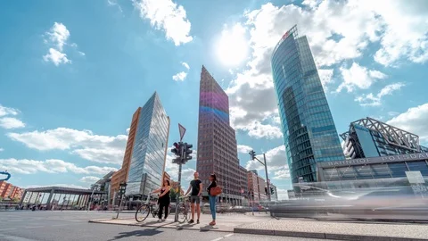 Postdamer Platz, Germany, Berlin / Time Lapse 4K Video Video stock 111961722