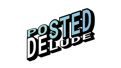 POSTED vs DELUDE, 3D Text Animation in Isometric View with Opposite Word Motion Stock Footage 314263819
