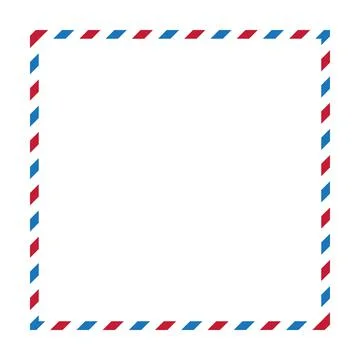 Postel frame blue and red color on white background square border. Vector ill Stock Illustration