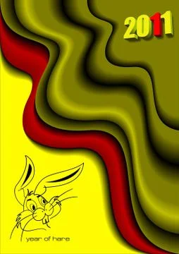 Poster  2011 year of hare. Vector illustration Stock Illustration