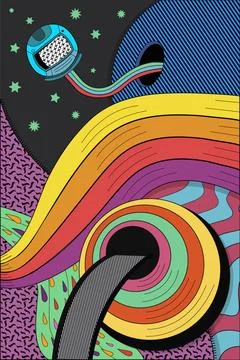 POSTER 24 Psychedelic hallucination. Bright vector illustration. Stock Illustration