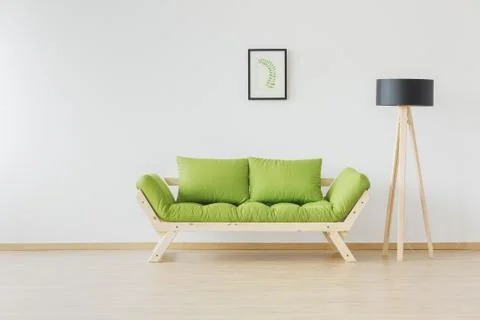 Poster above the sofa 库存照片