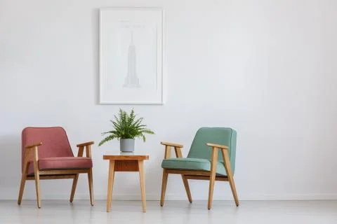 Poster above table Stock Photos