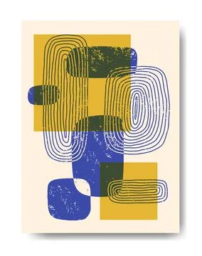 Poster with abstract geometric patterns. Illustrazione stock