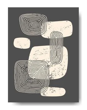 Poster with abstract geometric patterns. Illustrazione stock