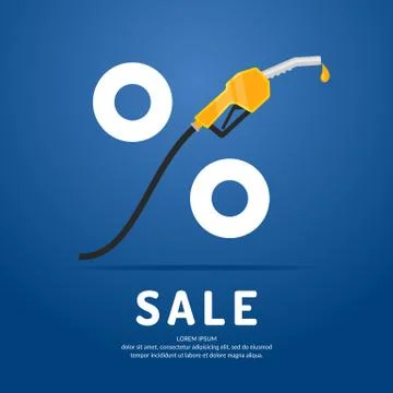 Poster advertising a Discount on fuel. Stock Illustration
